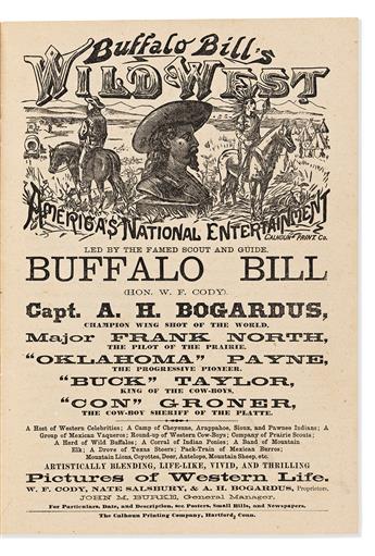 (WEST.) Buffalo Bill’s Wild West: America’s National Entertainment, Led by the Famed Scout and Guide.